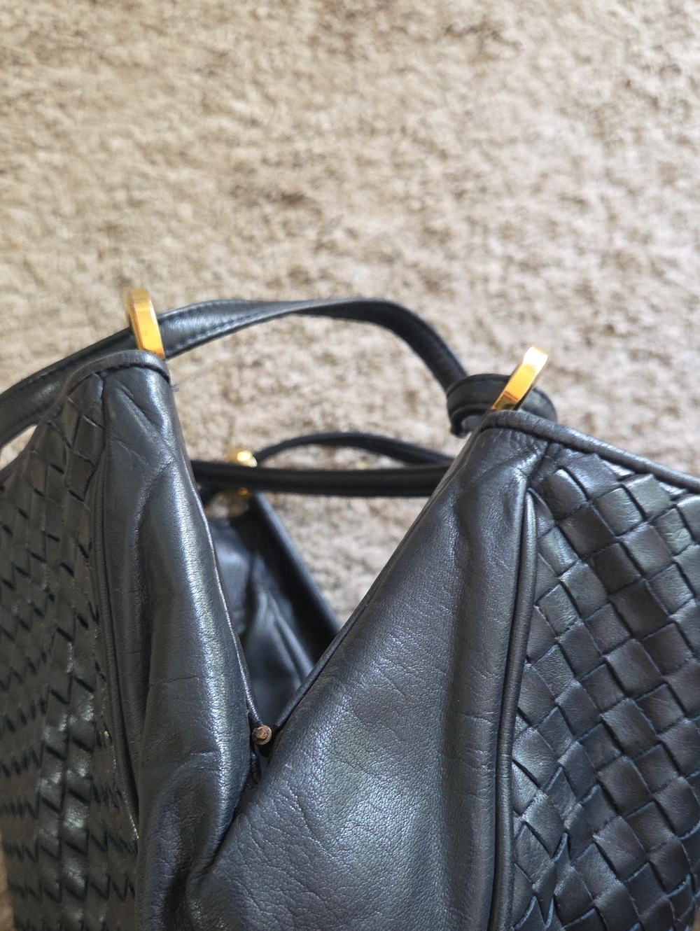 Aspects Blue Leather Woven Leather Bag - Picture 10 of 14